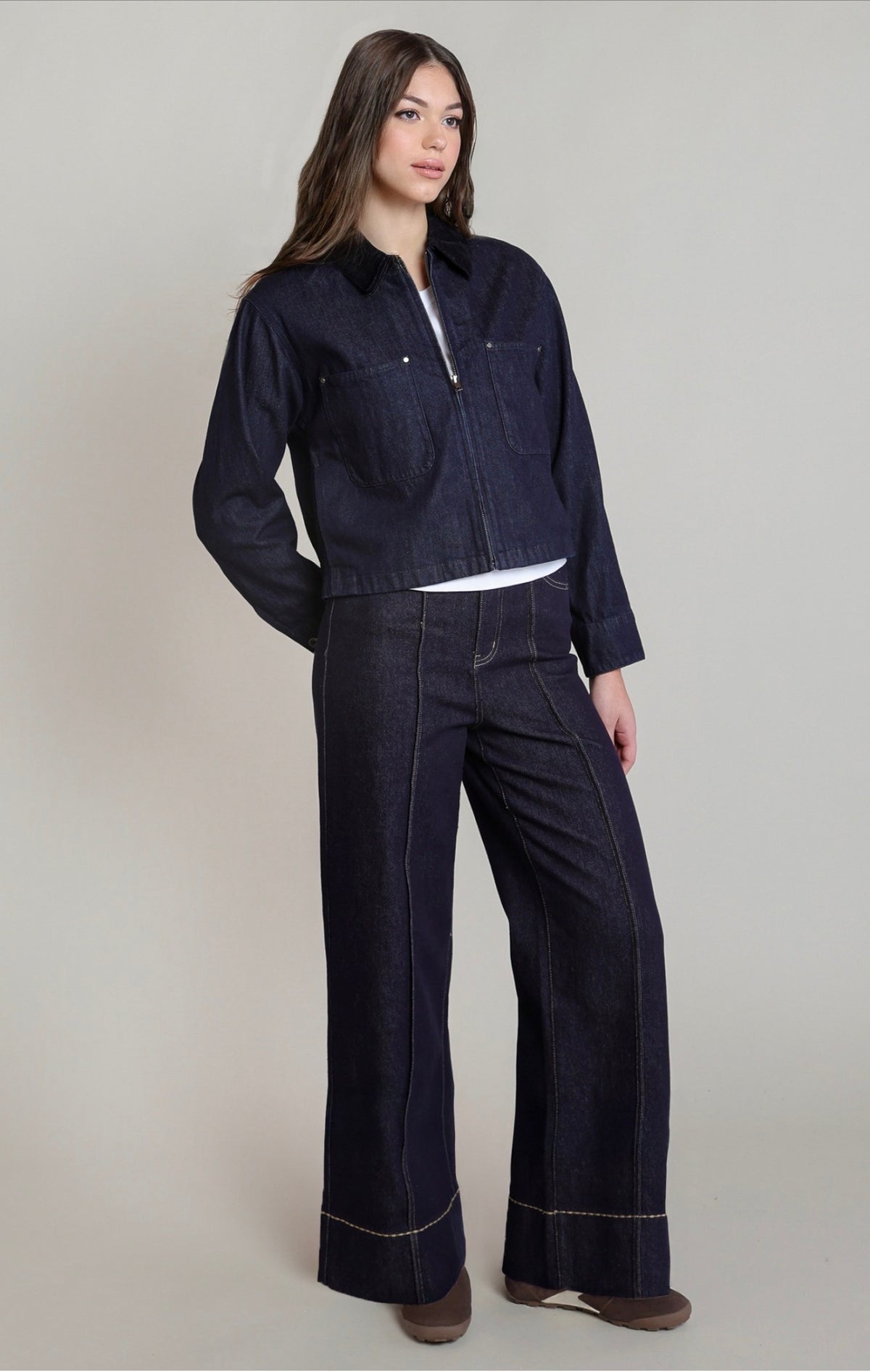 Dex Corduroy Collar Denim Jacket