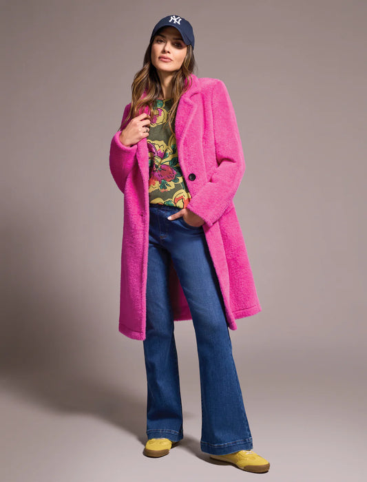 Tribal L/S Button Front Coat w/ Lining Pink Flambe
