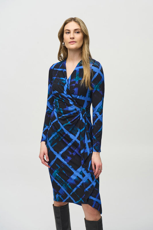 Joseph Ribkoff Knee Length Wrap Dress Style 244131