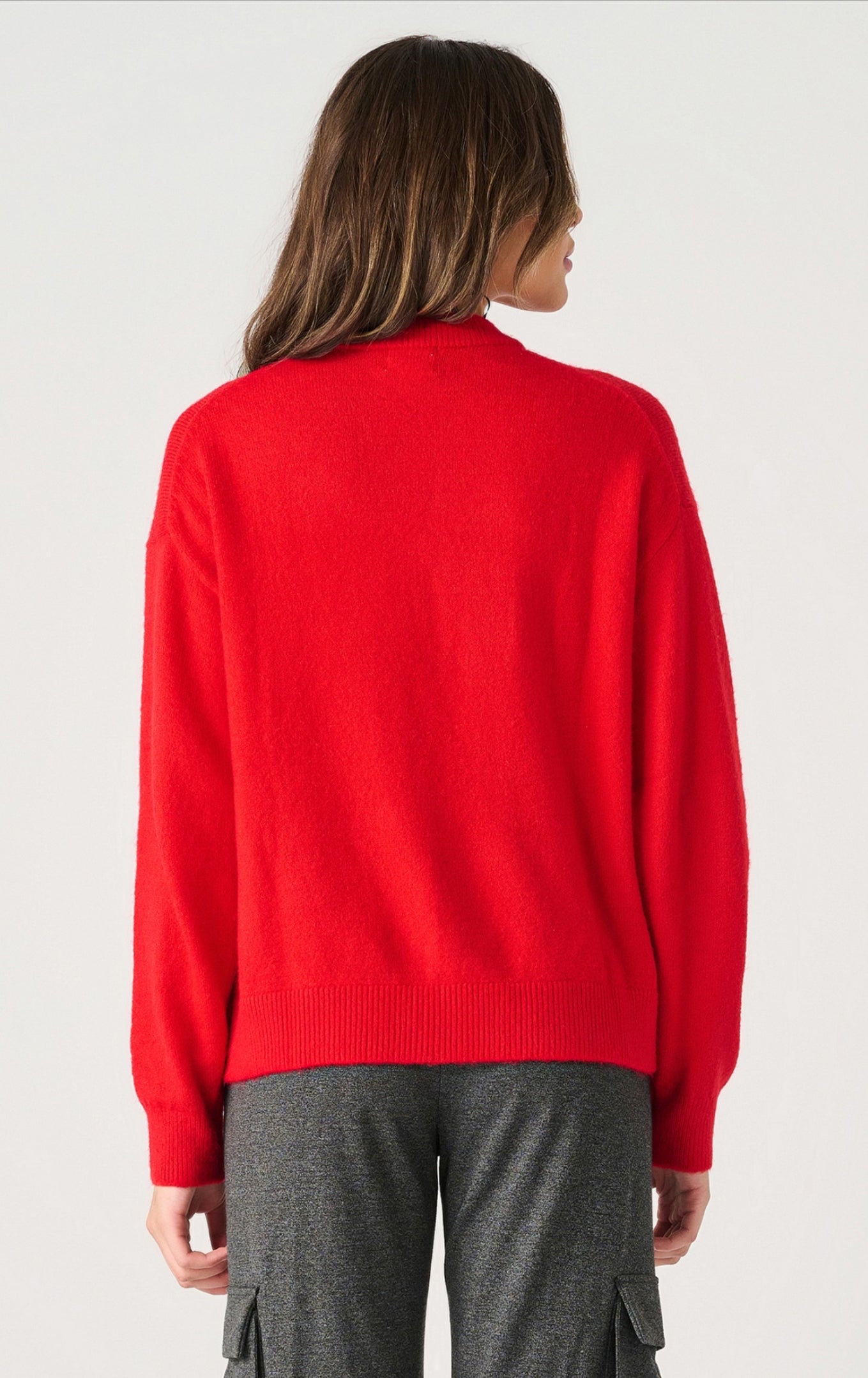 Dex Silver Pearl Sweater Cherry Red