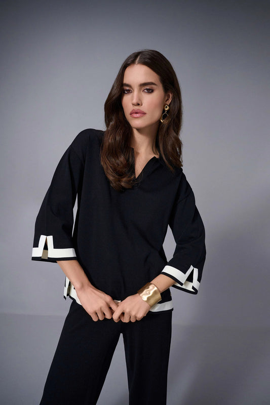 Joseph Ribkoff Sweater Knit Colour Block Top 253909