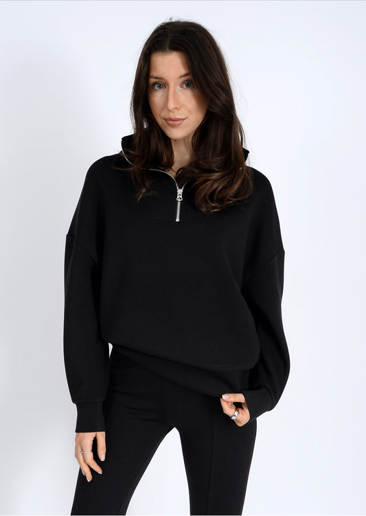 RD Style Seanni Soft Knit Half Zip Pullover Black