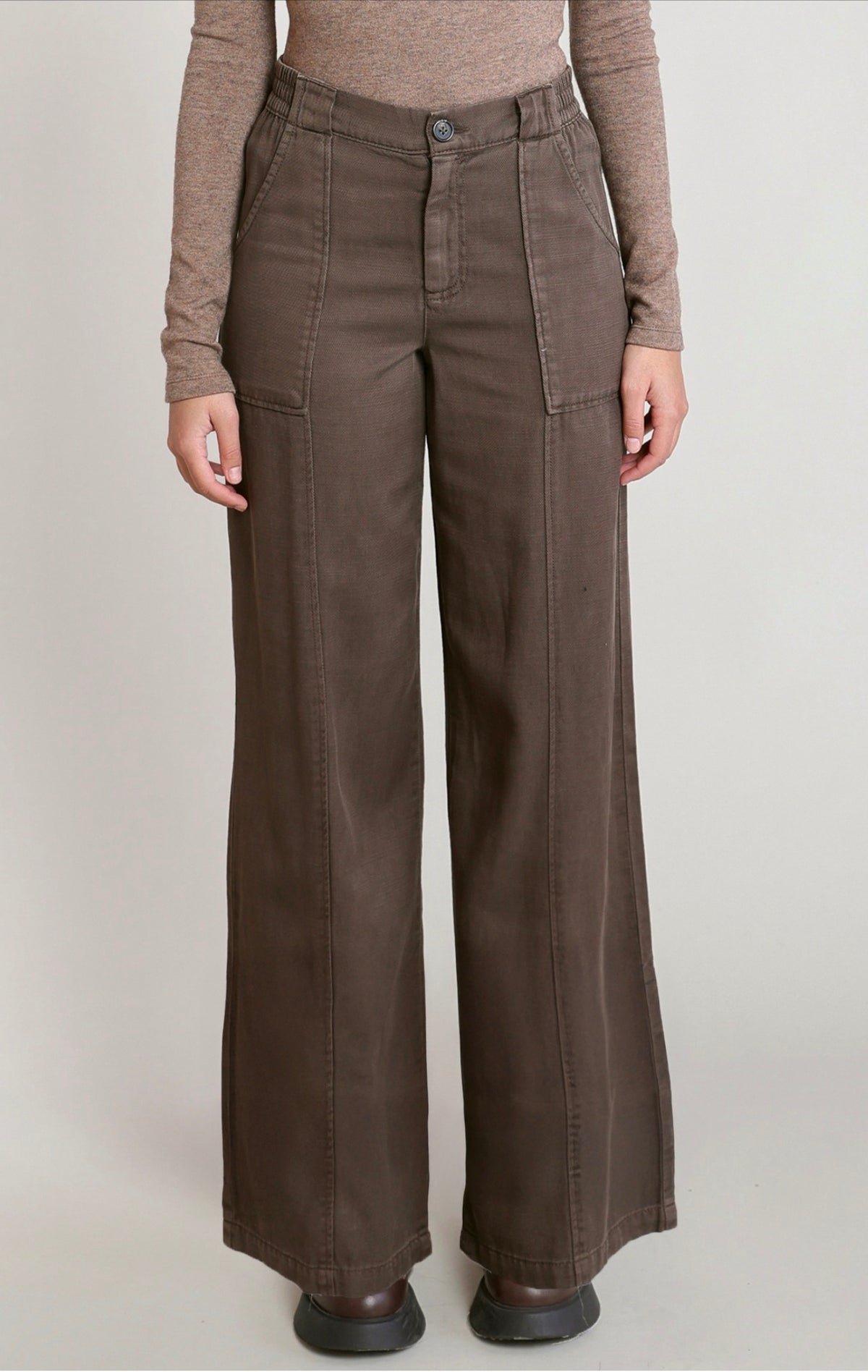 Dex Twill Wide Leg Pants Chesnut