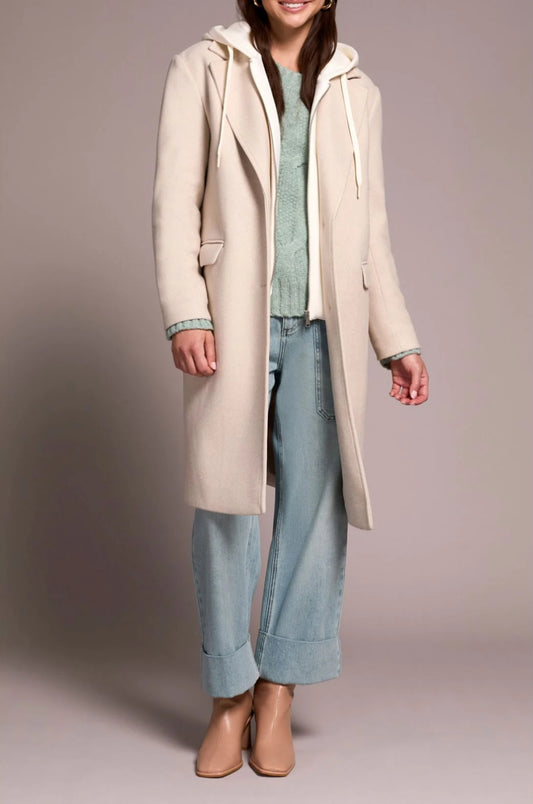 Tribal Fooler Hood Trench Coat Oatmeal