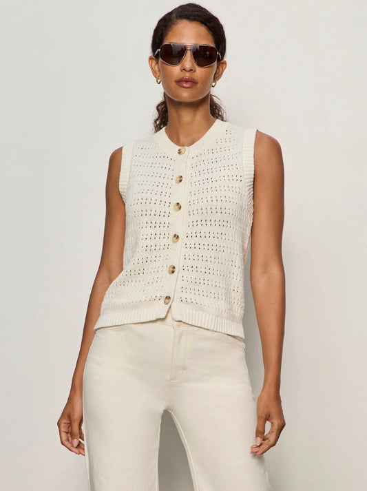 Sanctuary Pointelle Vest Ivory
