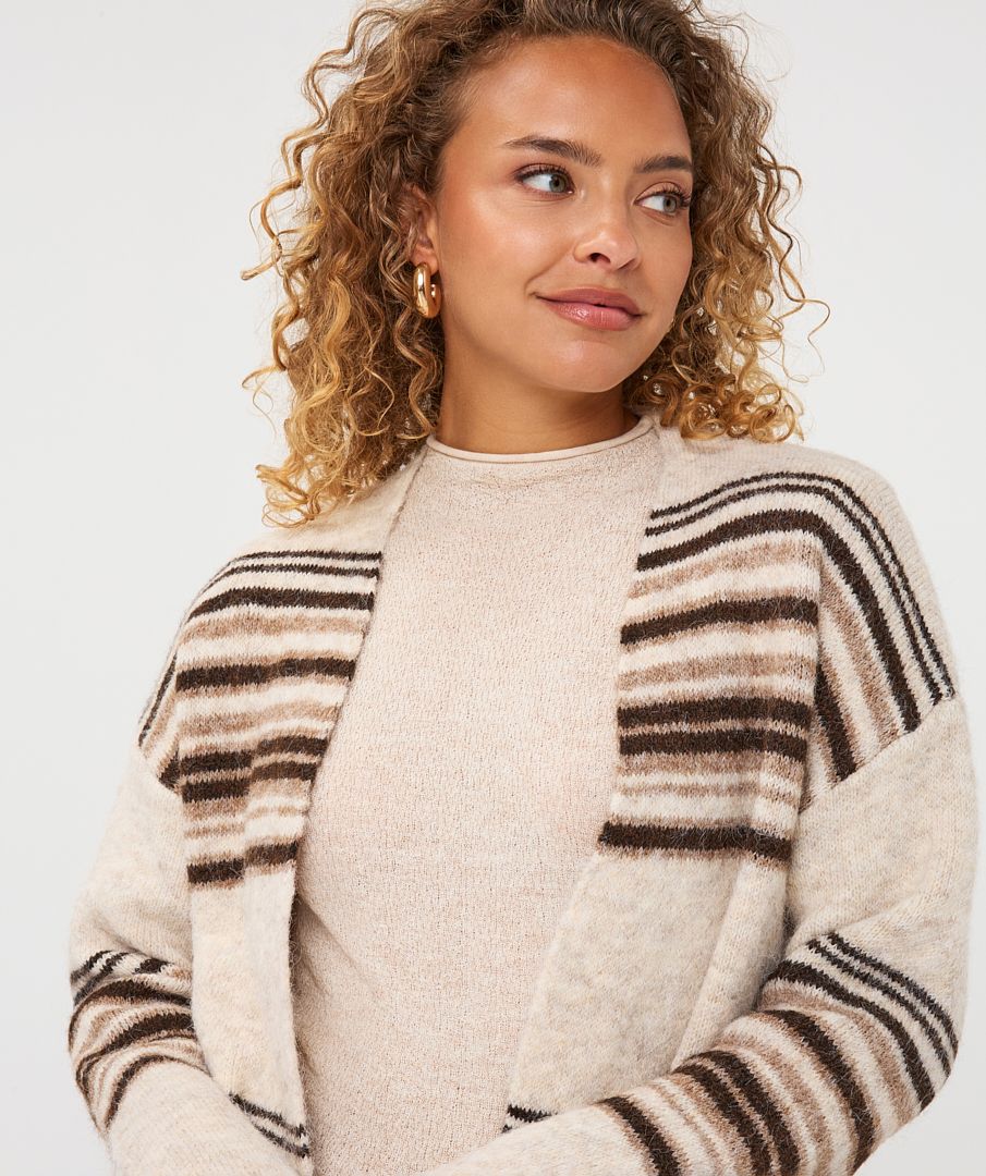 Esqualo Striped Long Cardigan