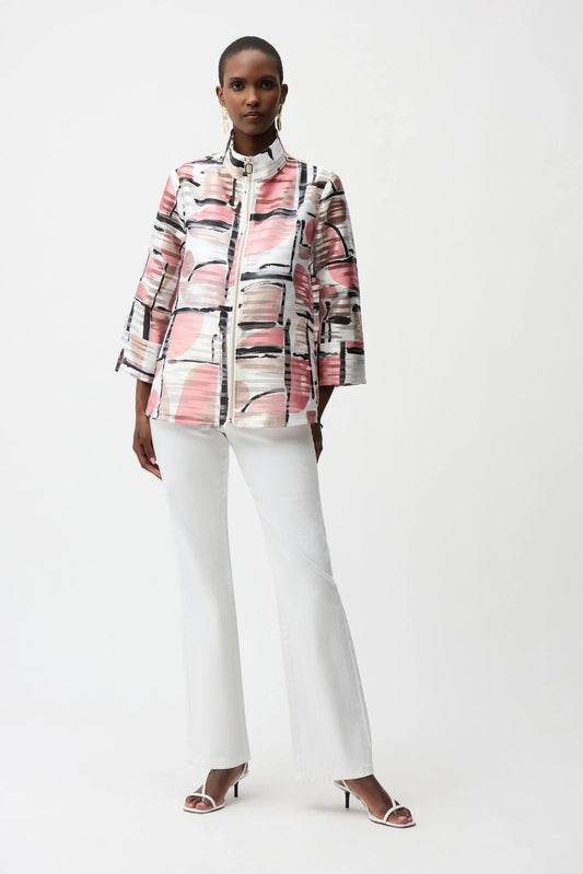 Organza Jacquard Abstract Print Boxy Jacket
261052