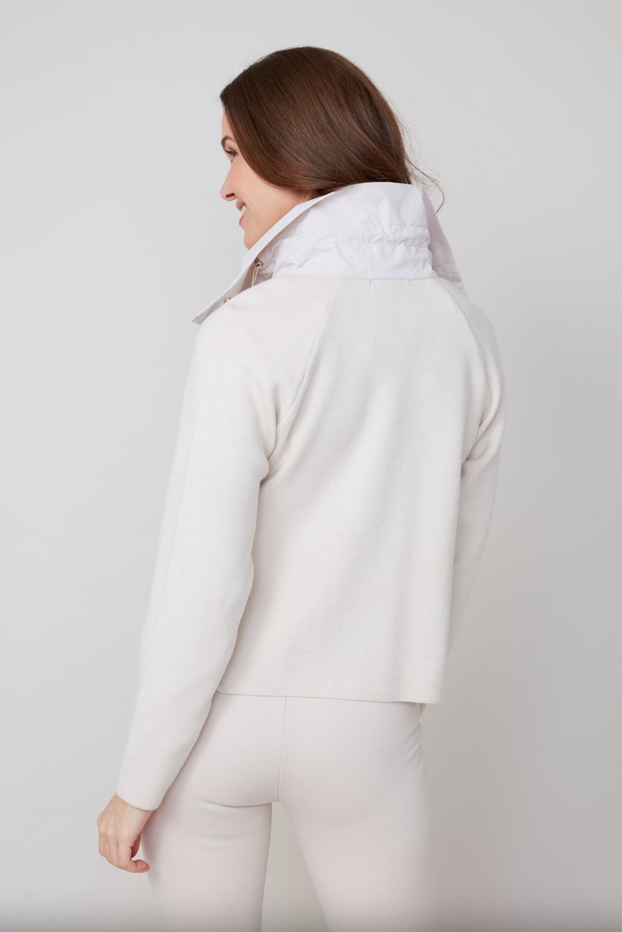 Renuar Cropped Woven Jacket Oyster