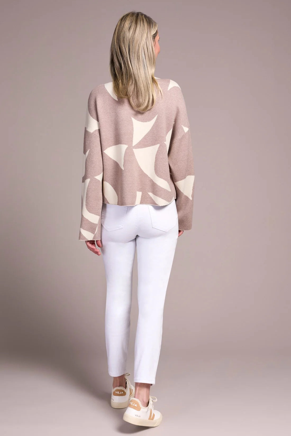 Tribal Mock Neck Abstract Print Sweater