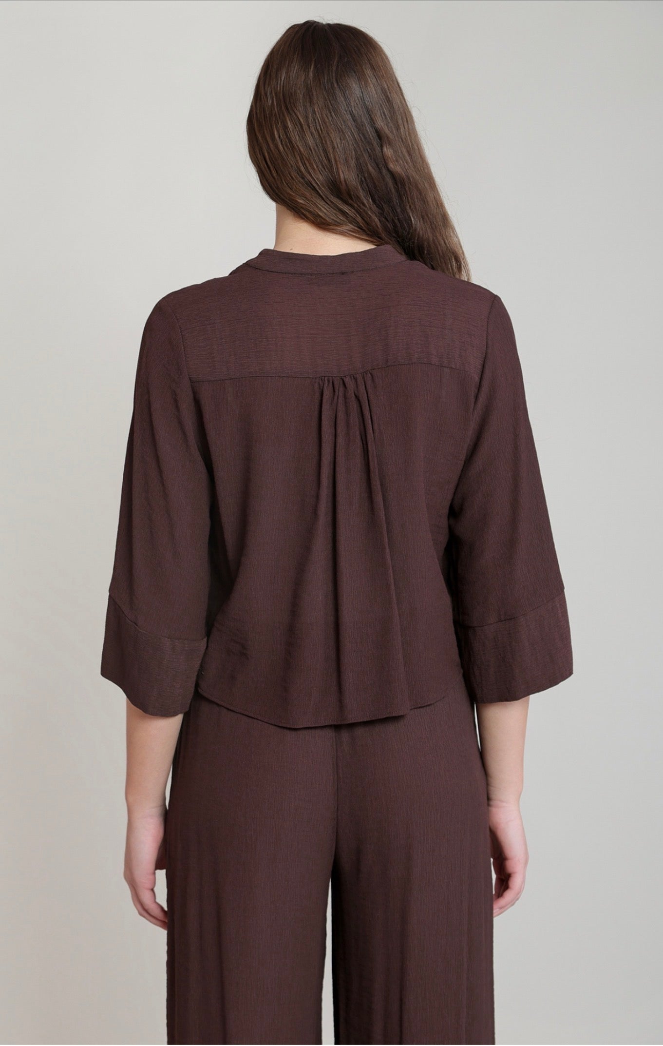 Dex Wide Sleeve Blouse Chocolate