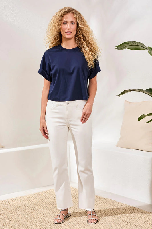 Tribal Sophia Curvy Straight 90s Jeans White