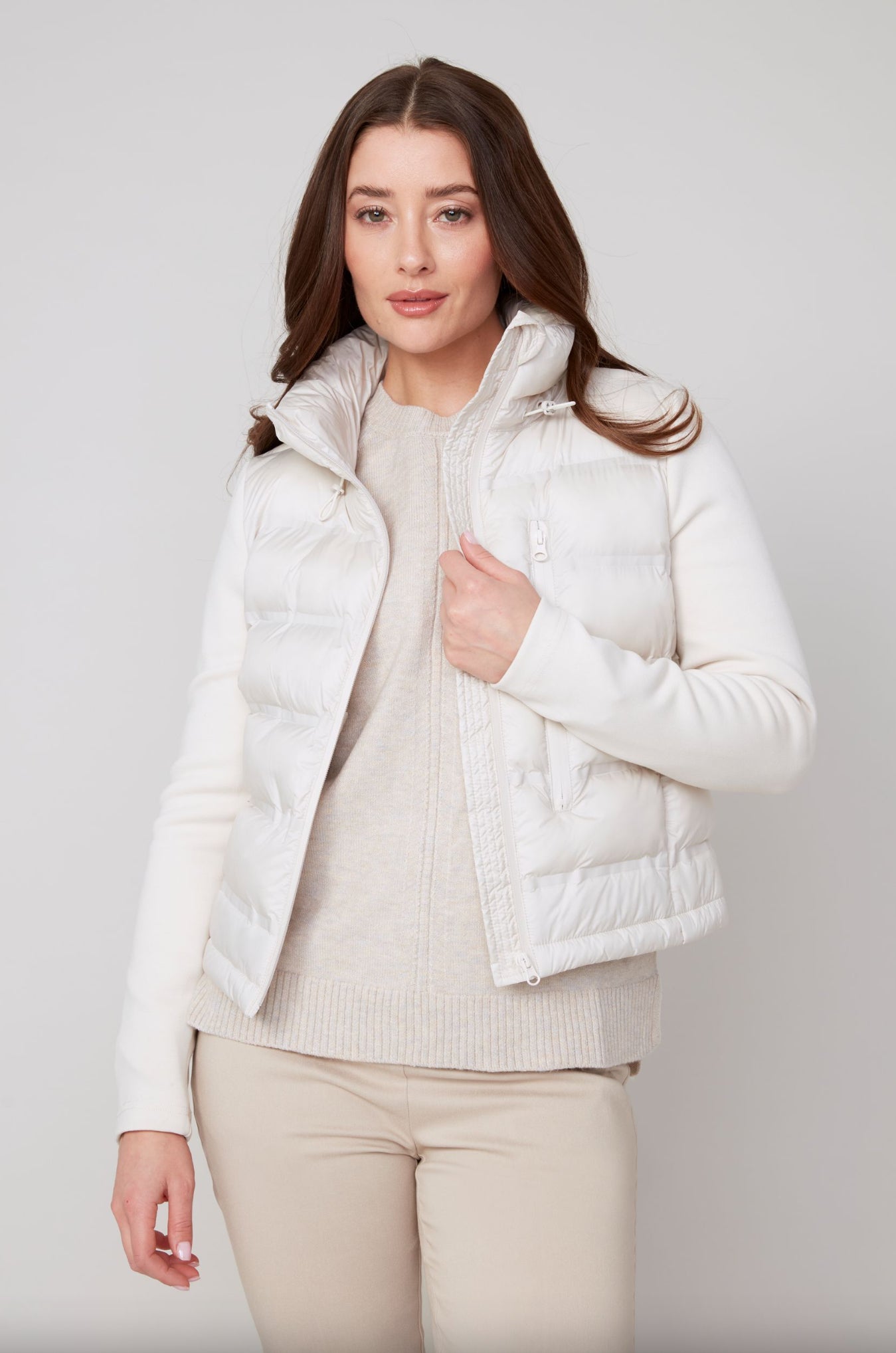 Renuar Cropped Puffer Jacket Oyster