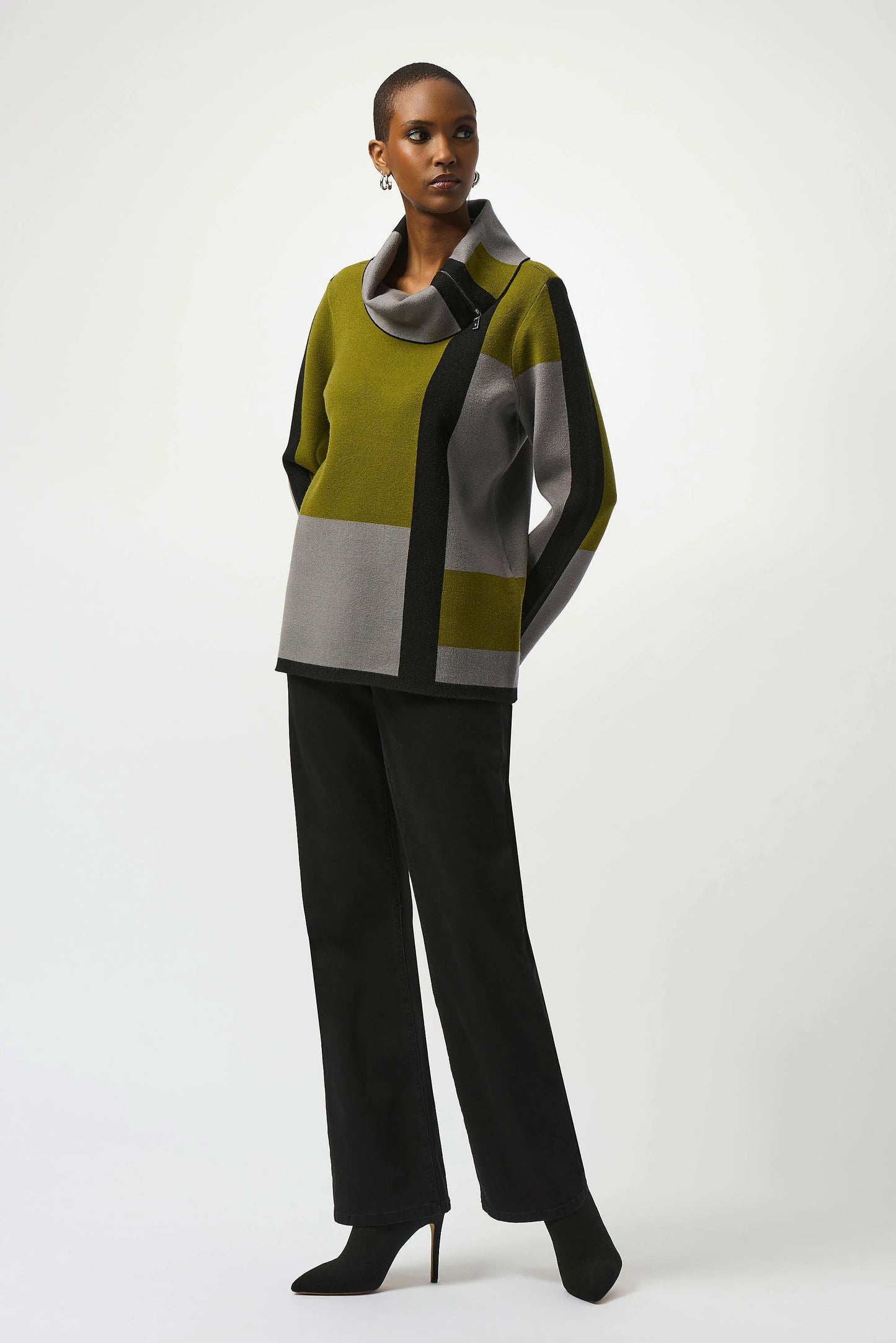 Joseph Ribkoff Jacquard Sweater Colour Block Pullover 253911
