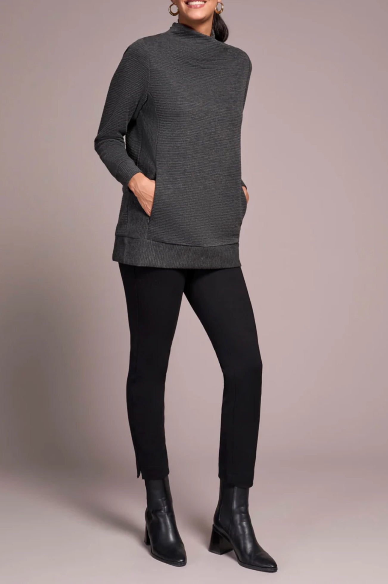 Tribal Invisible Pocket Tunic Charcoal