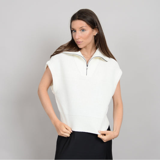 RD Style Anki Sleeveless Quarter Zip Cream