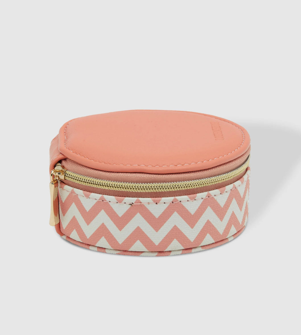 Louenhide Sisco Jewellery Box Chevron Peach