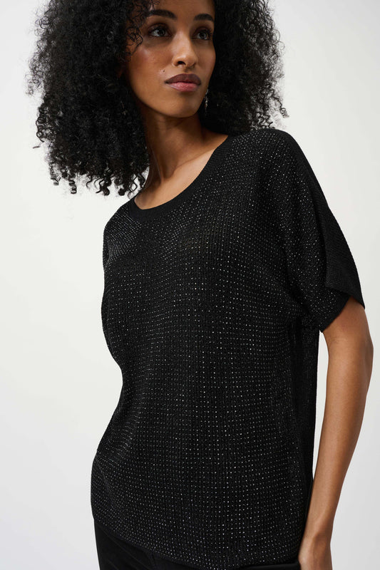 Metallic Knitted T-shirt with Rhinestones - Core Colours
263900CO
Essential / Must-Have Hots