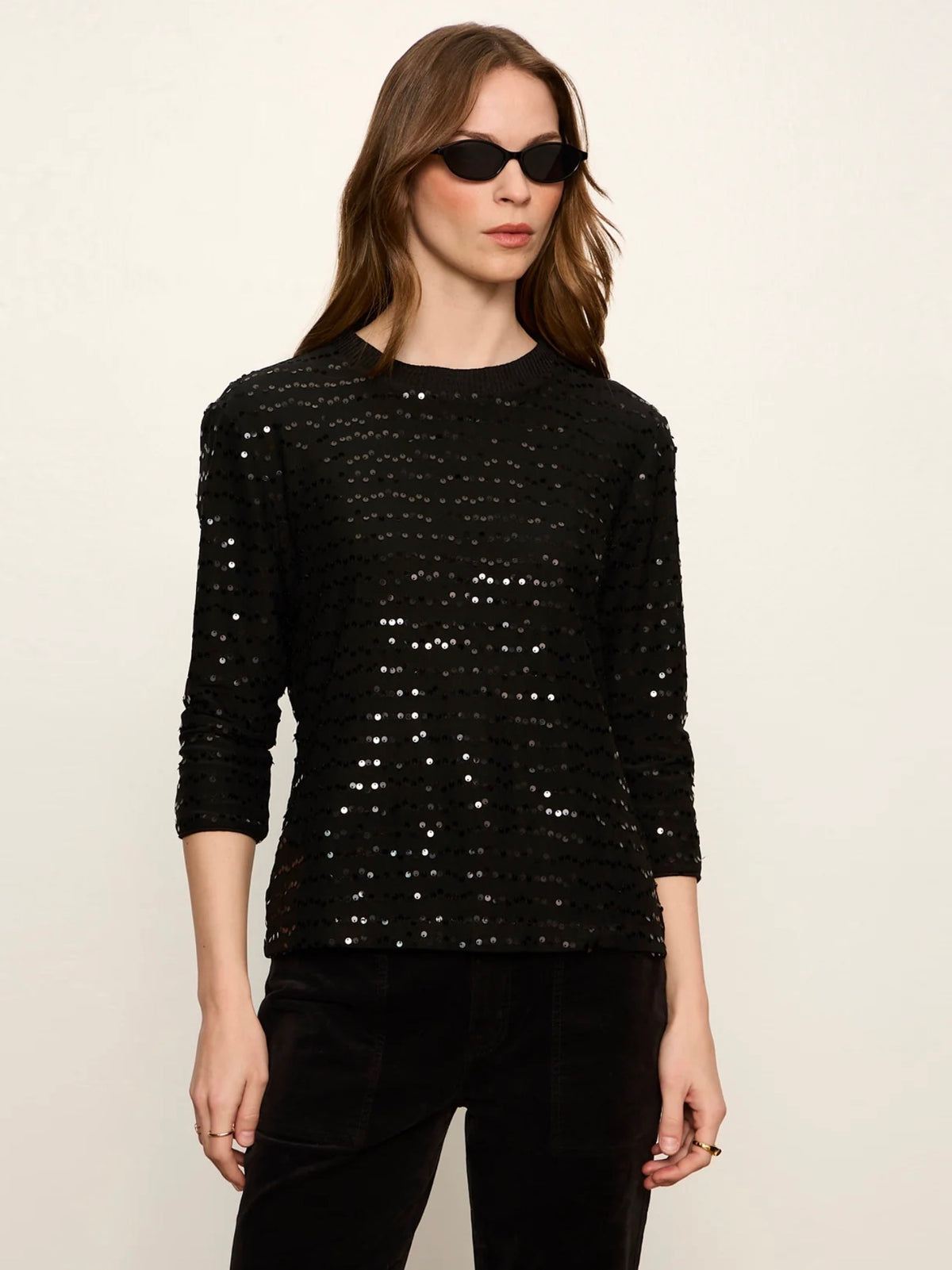 Sanctuary 3/4 Sleeve Sequin Mode Top