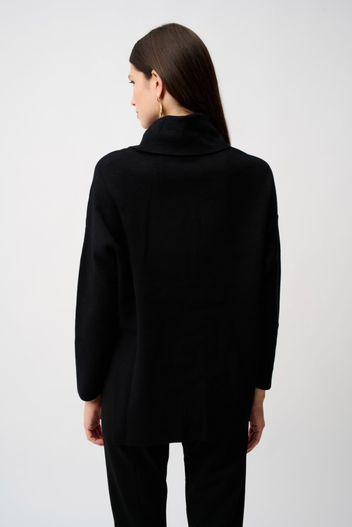 Joseph Ribkoff Sweater Knit Asymmetrical Pullover Black 253913