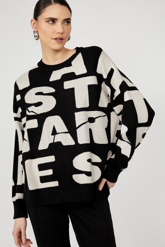 Frank Lyman Oversized Crew Neck Pullover Style 253795