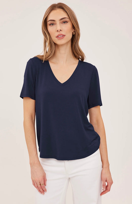 Gentle Fawn Jamie V-Neck Tee Navy