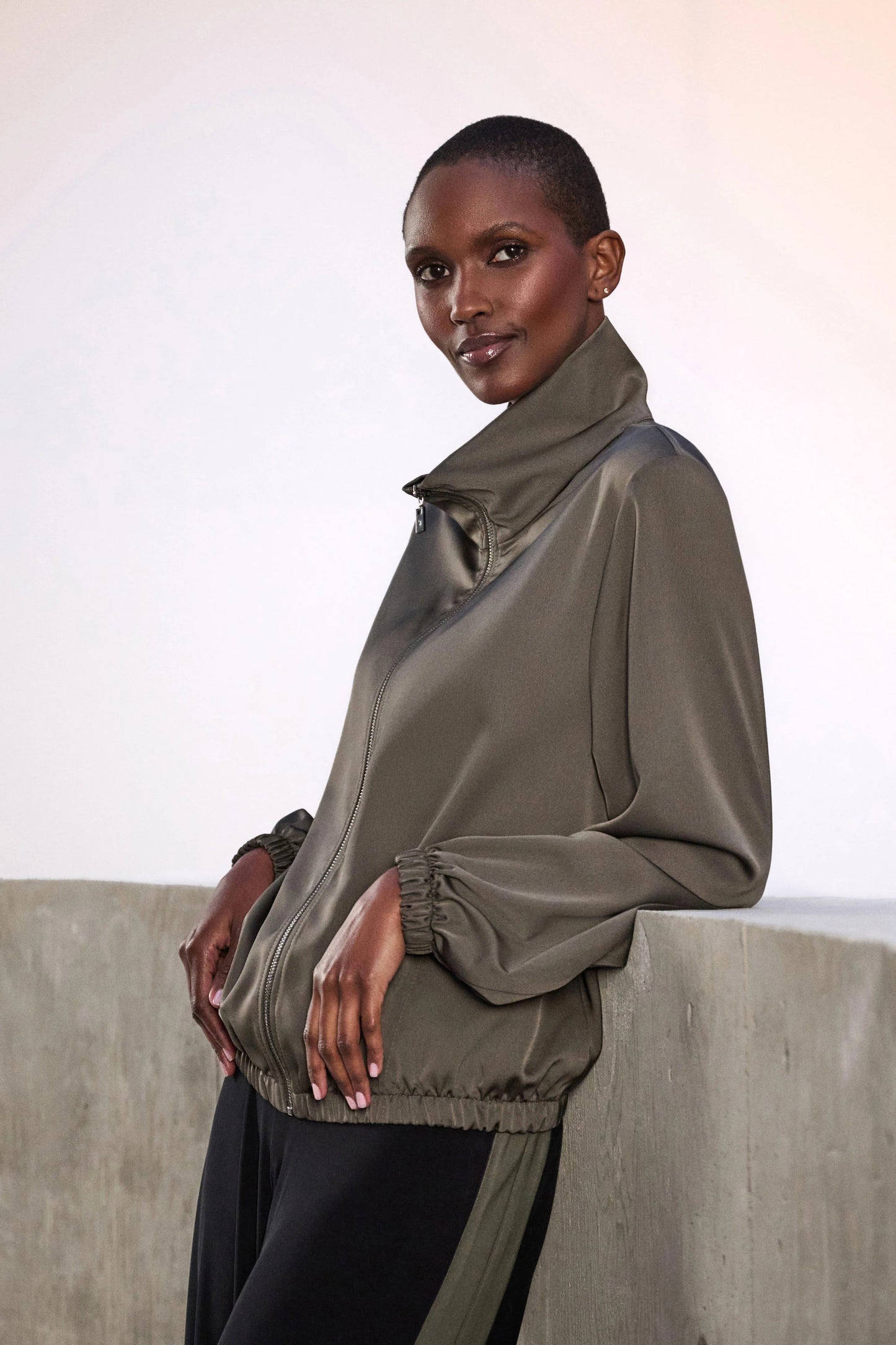 Recycled Satin Zipped Bomber Jacket
263614