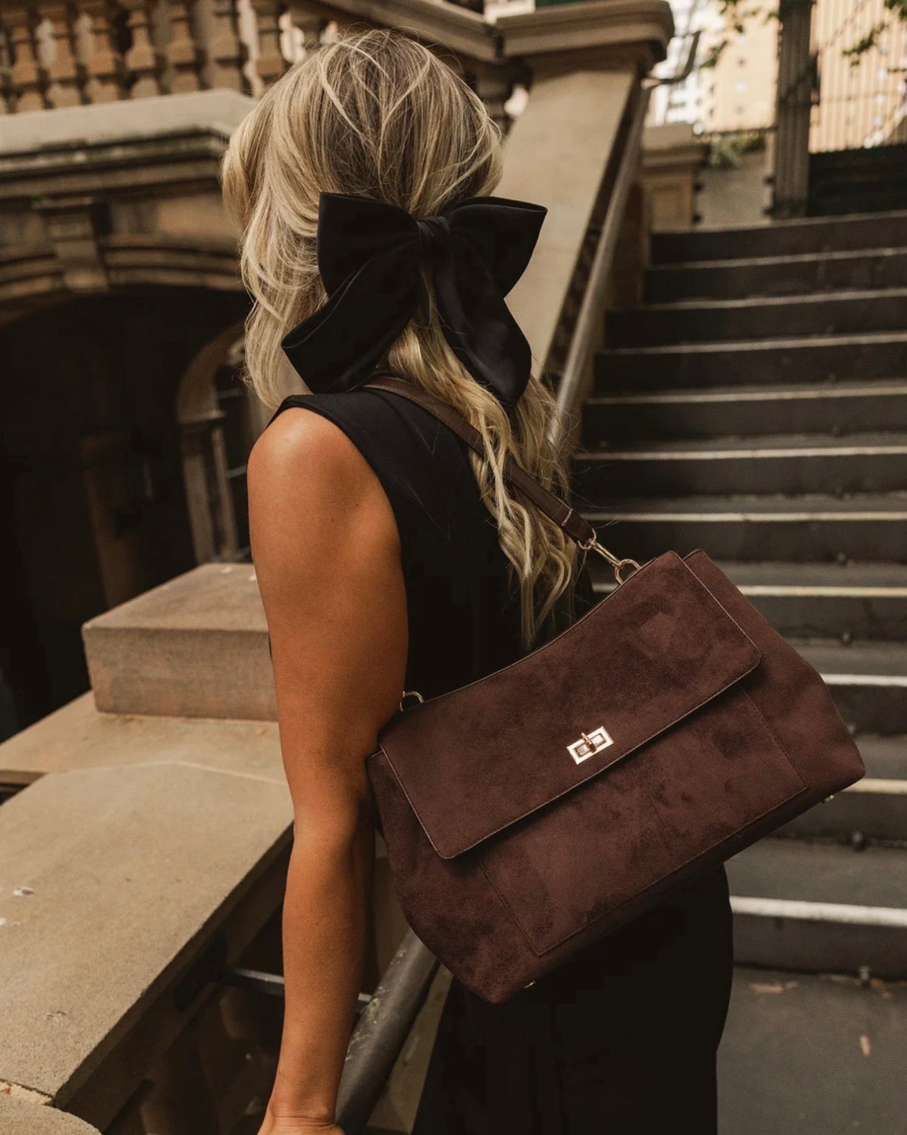 Louenhide Arden Suede Shoulder Bag Chocolate