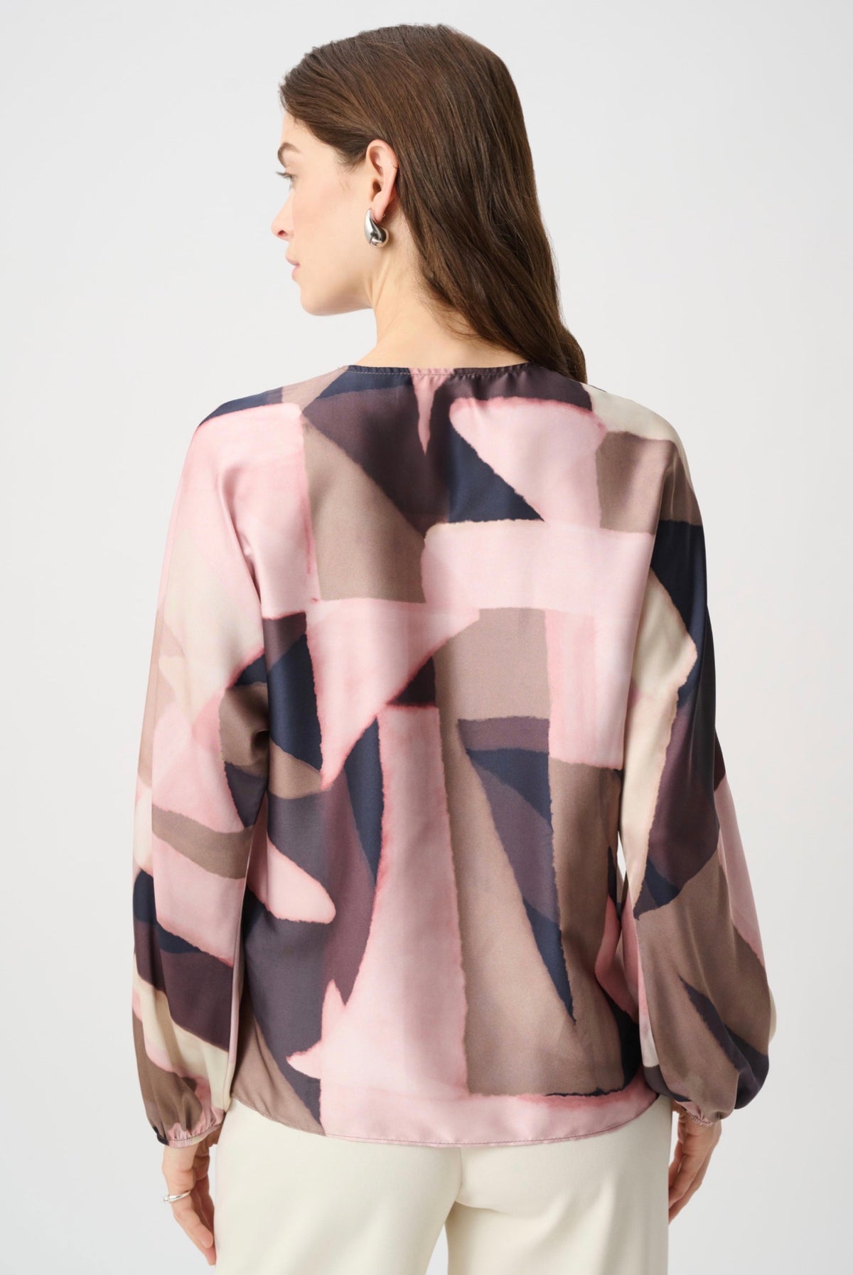 Joseph Ribkoff Geometric Print Recycled Satin Top 264197