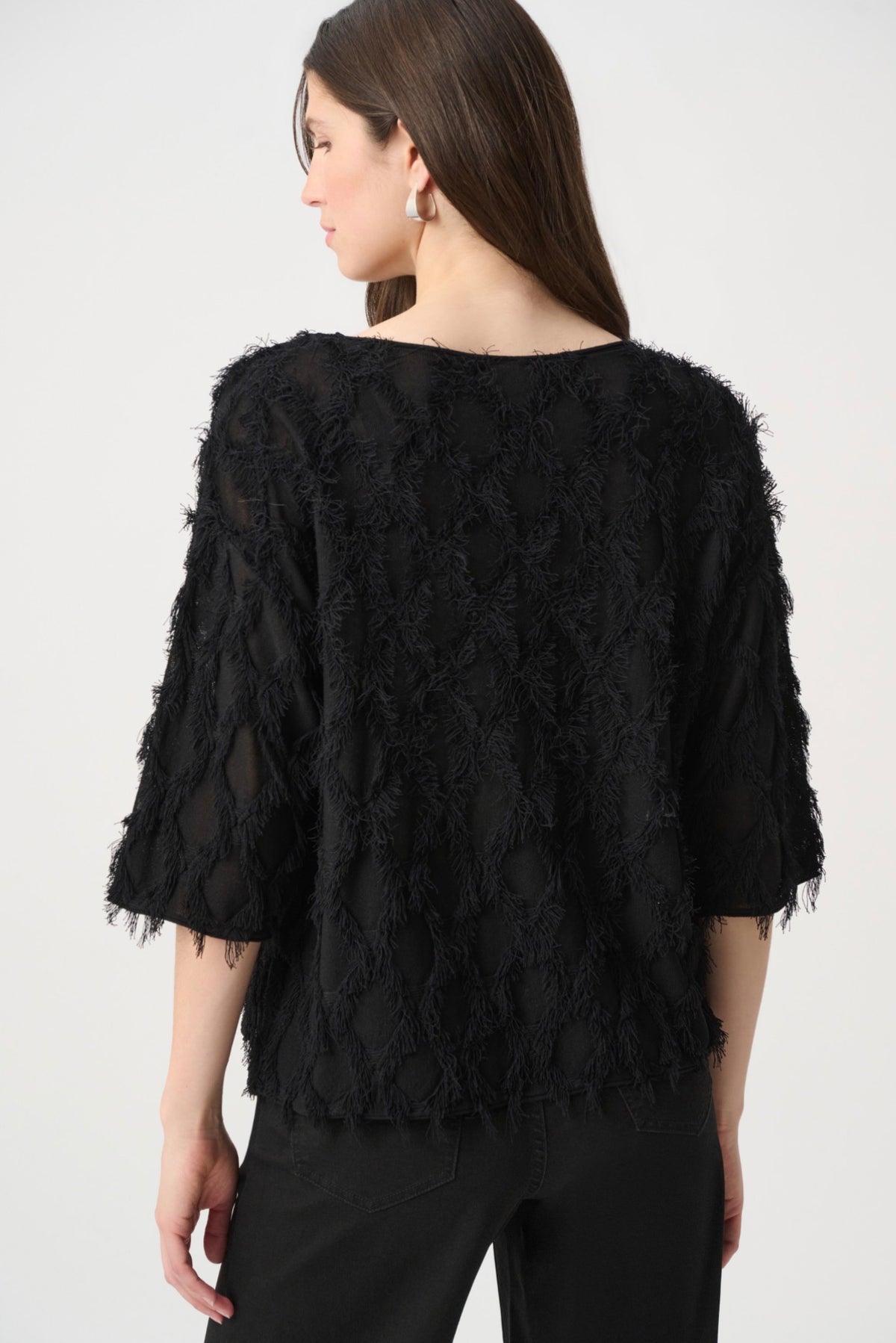 Joseph Ribkoff Boat Neck Fringe Sweater
264933