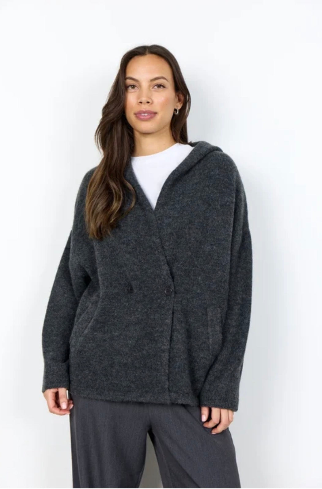 Soya Concept Herla Hooded Cardigan Grey
