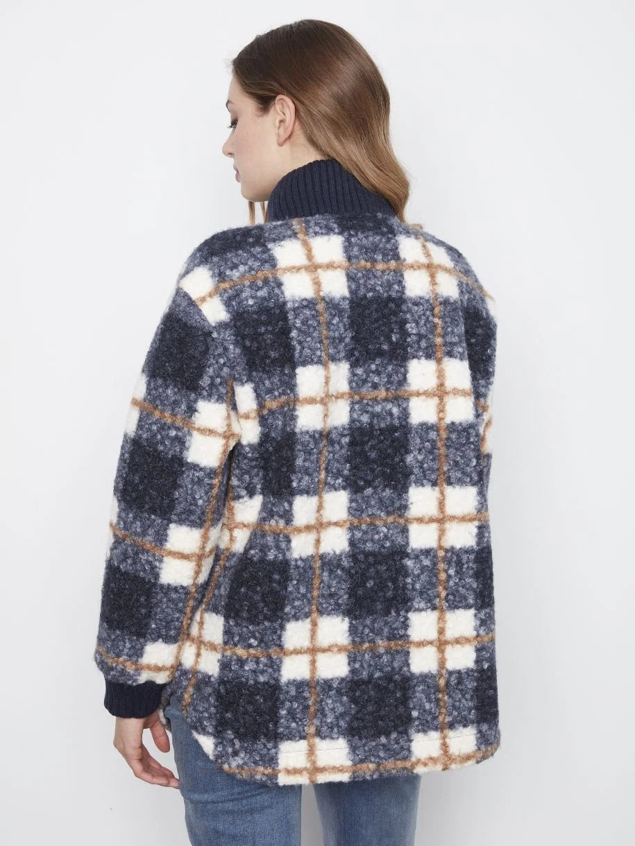 Charlie B Plaid Zip Up Jacket