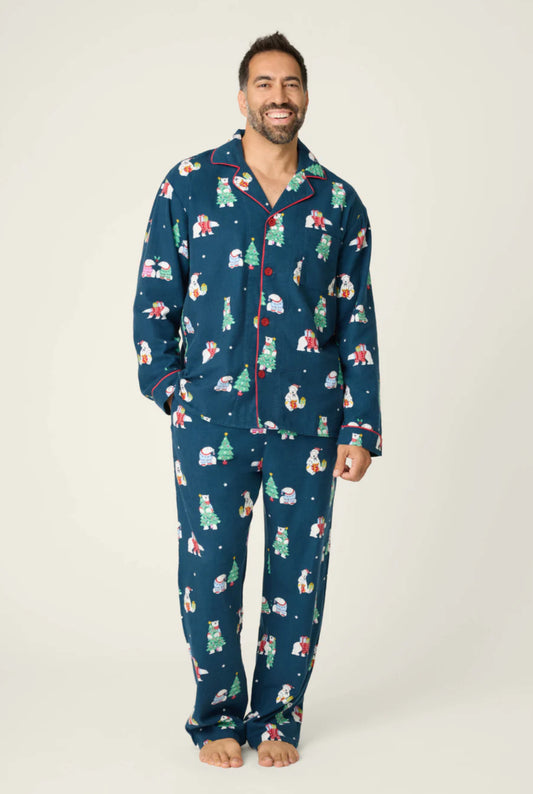 PJ Salvage Bearly Awake Mens Flannel PJ Set