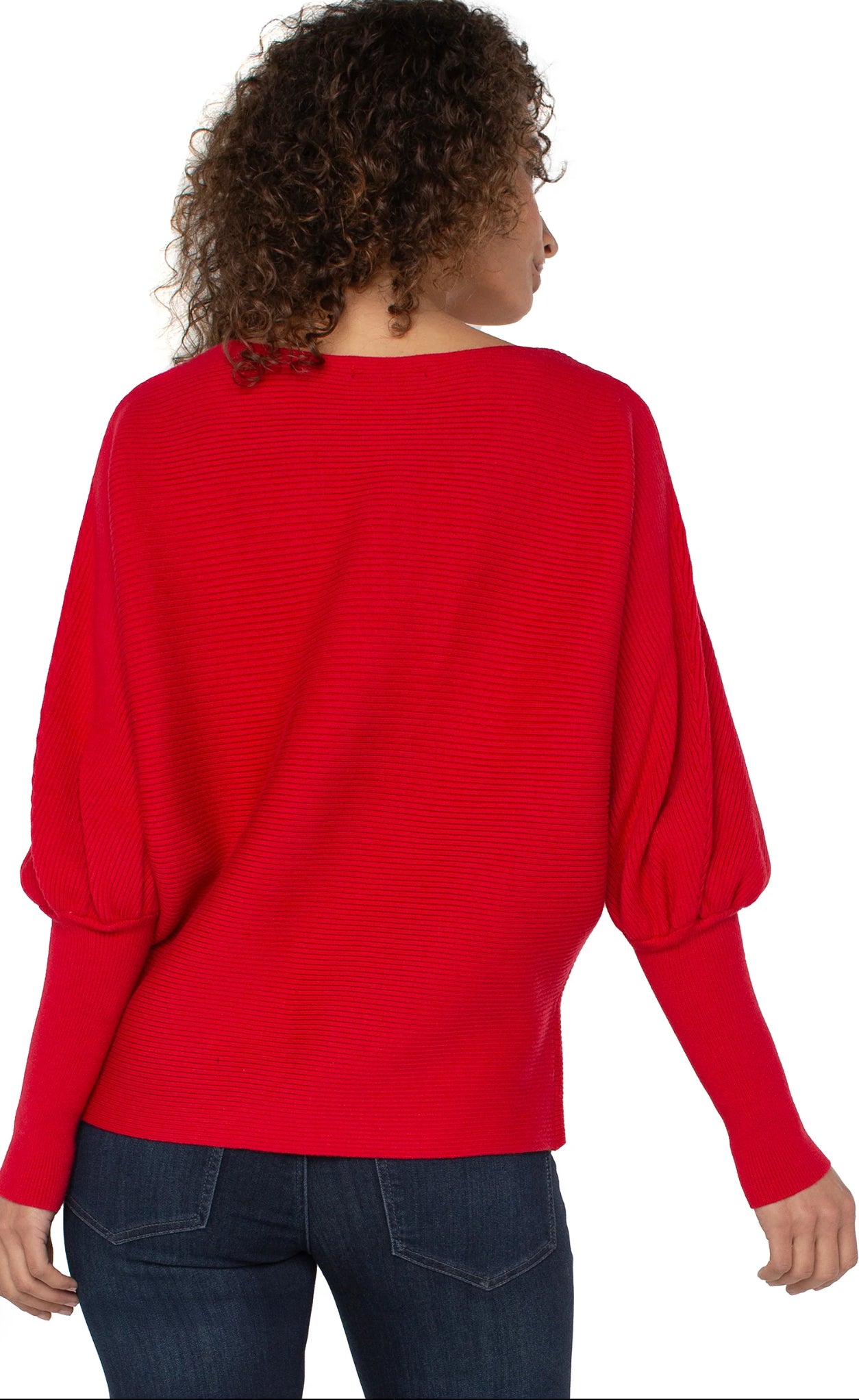 Liverpool Long Sleeve Boat Neck Dolman Sweater Tango Red