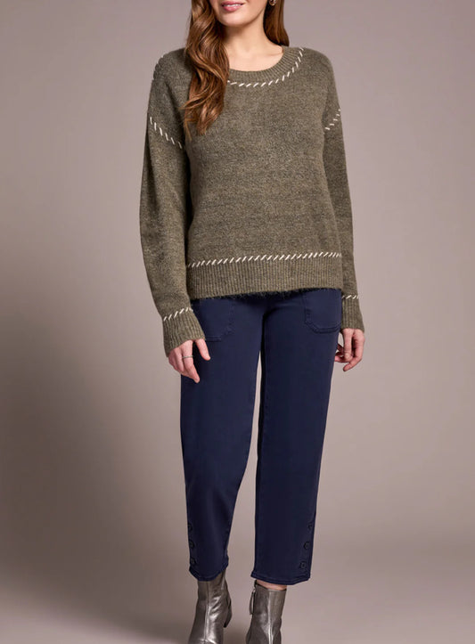 Tribal Stitch Detail Sweater Ivy