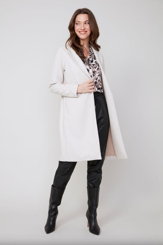 Renuar Long Collared Coat Oatmeal