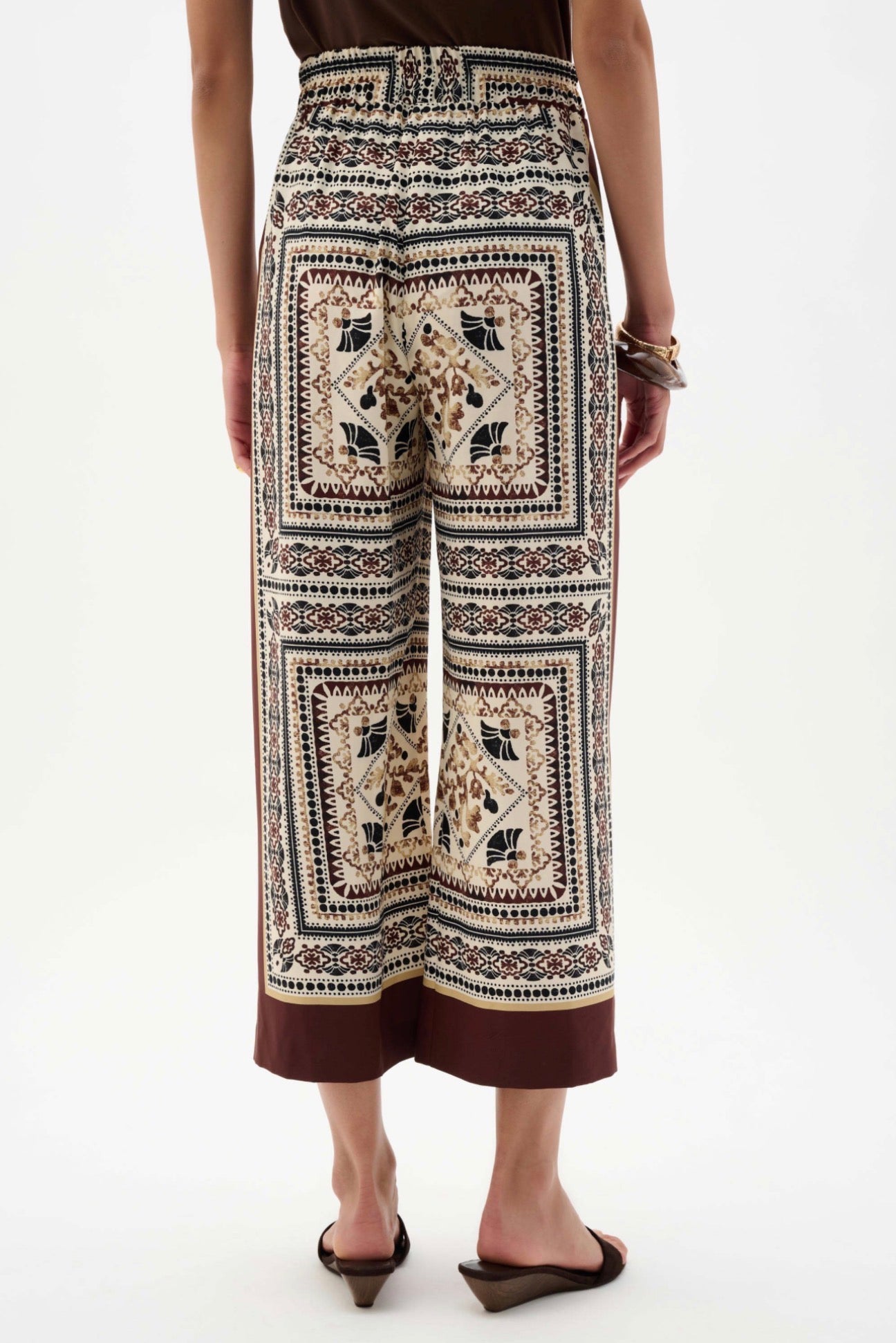 Joseph Ribkoff Scarf Print Wide-Leg Pull-On Pants 262261