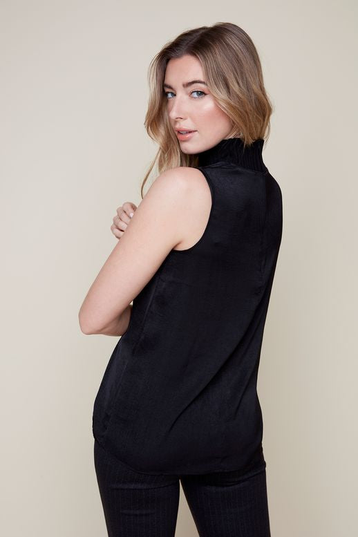 Renuar Mock Neck Tank Black