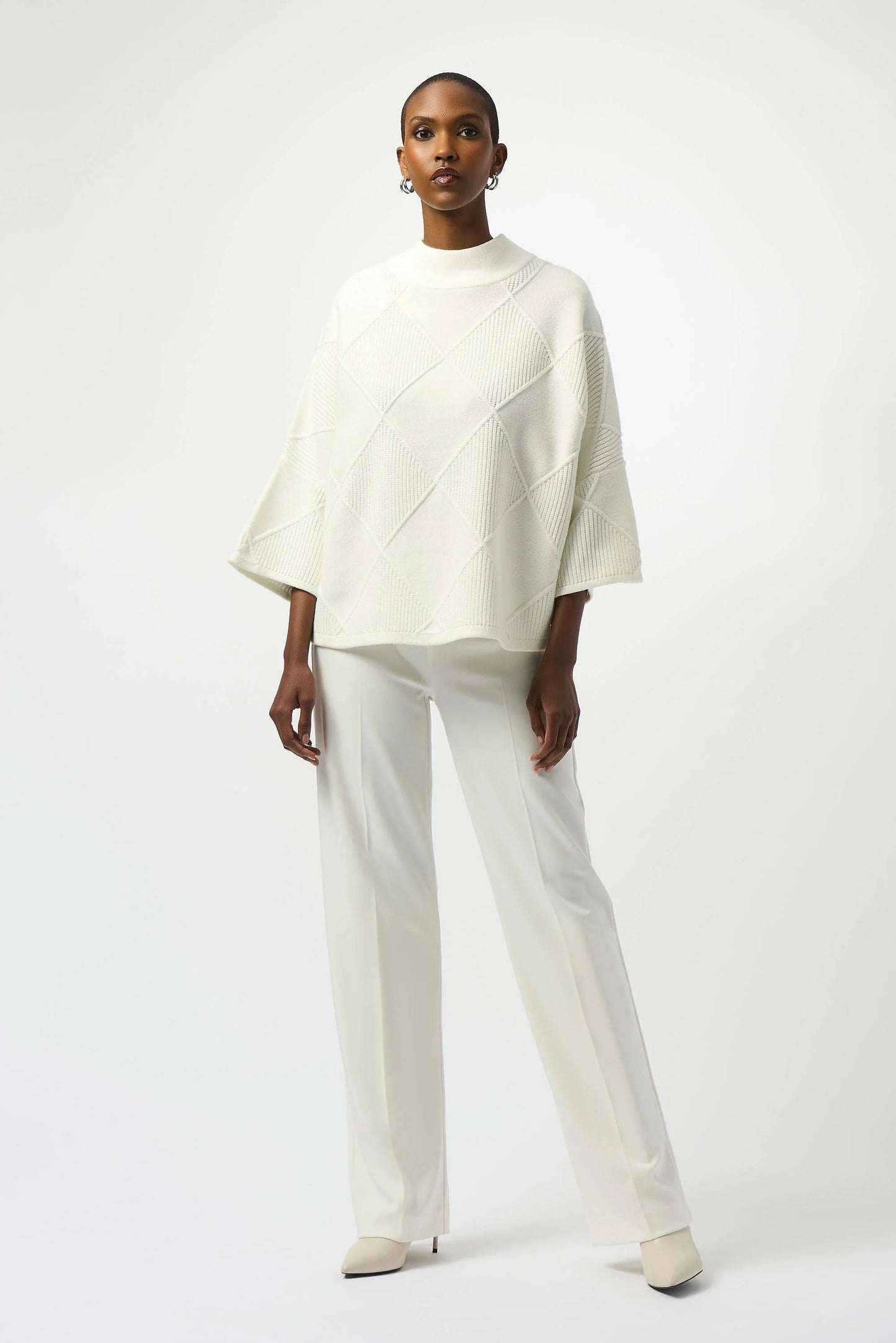 Joseph Ribkoff Textured Sweater Knit Mock Neck Pullover 253943