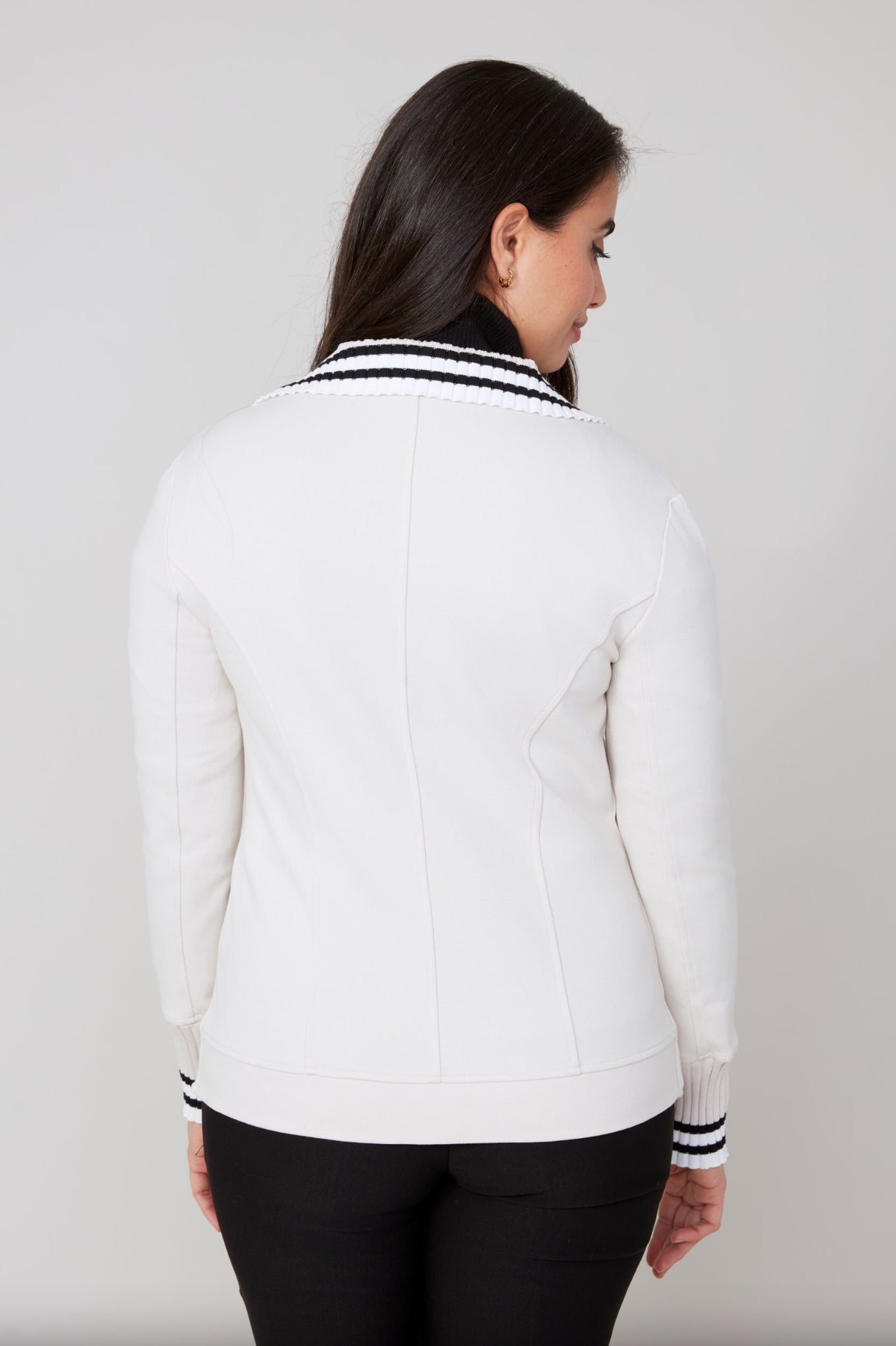 Renuar Knit Trim Blazer Oyster