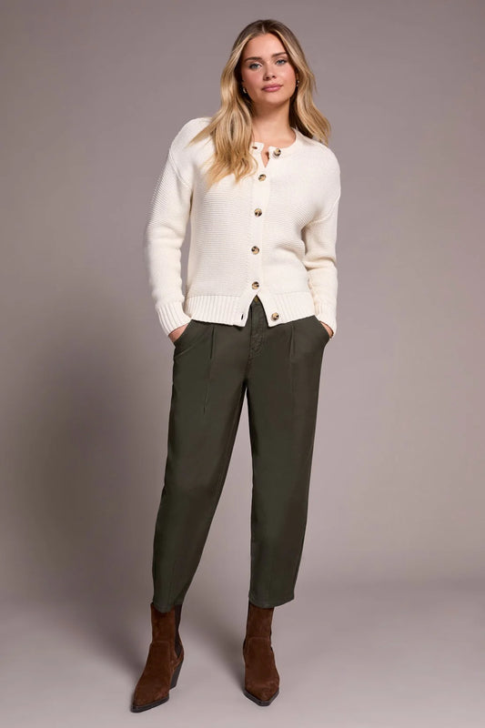 Tribal Button Front Cardigan Eggshell