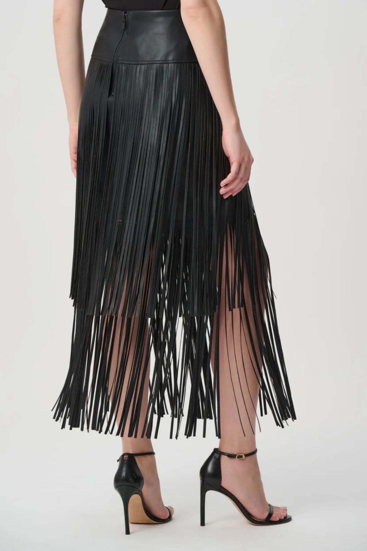 Joseph Ribkoff Edit 57 Leatherette Fringe Skirt