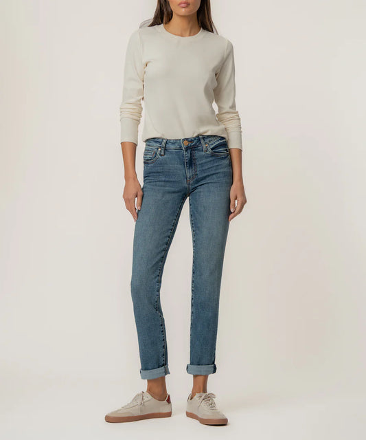Kut Catherine Mid Rise Boyfriend Jeans Enigmatic