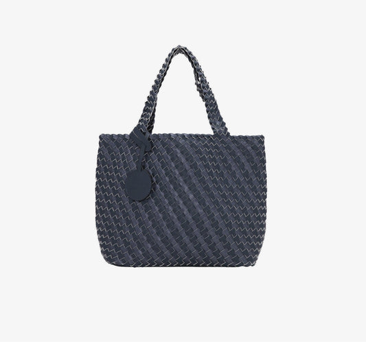 Ilse Jacobsen Braided Tote Bag Metalluc Ombré Blue