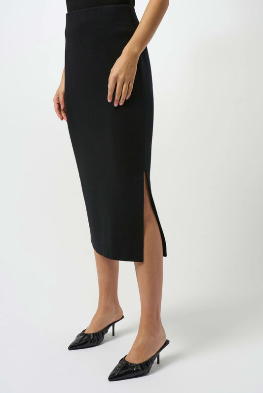 Joseph Ribkoff Sweater Knit Midi Skirt Black 243967S25