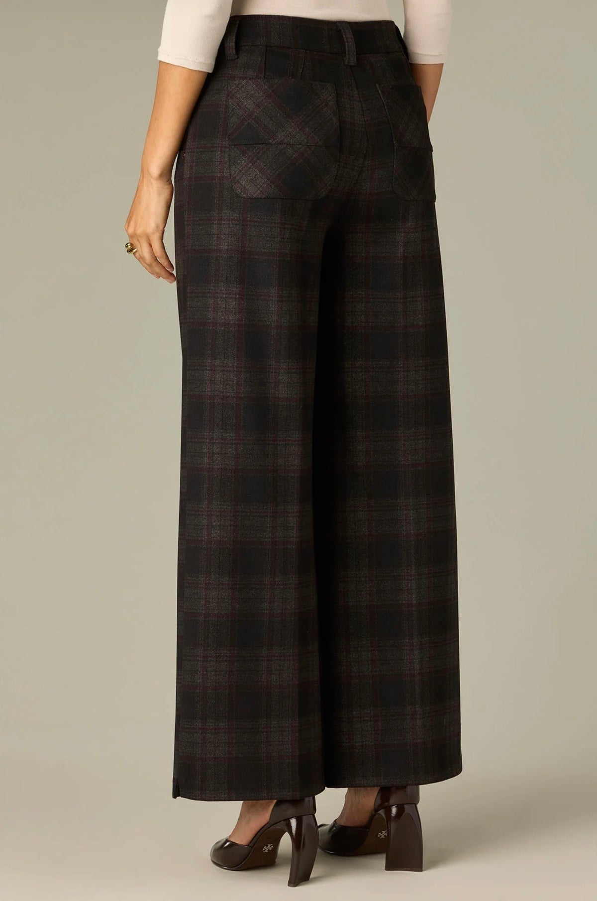 Wit & Wisdom Whitney Skyrise Wide Leg Plaid Pants