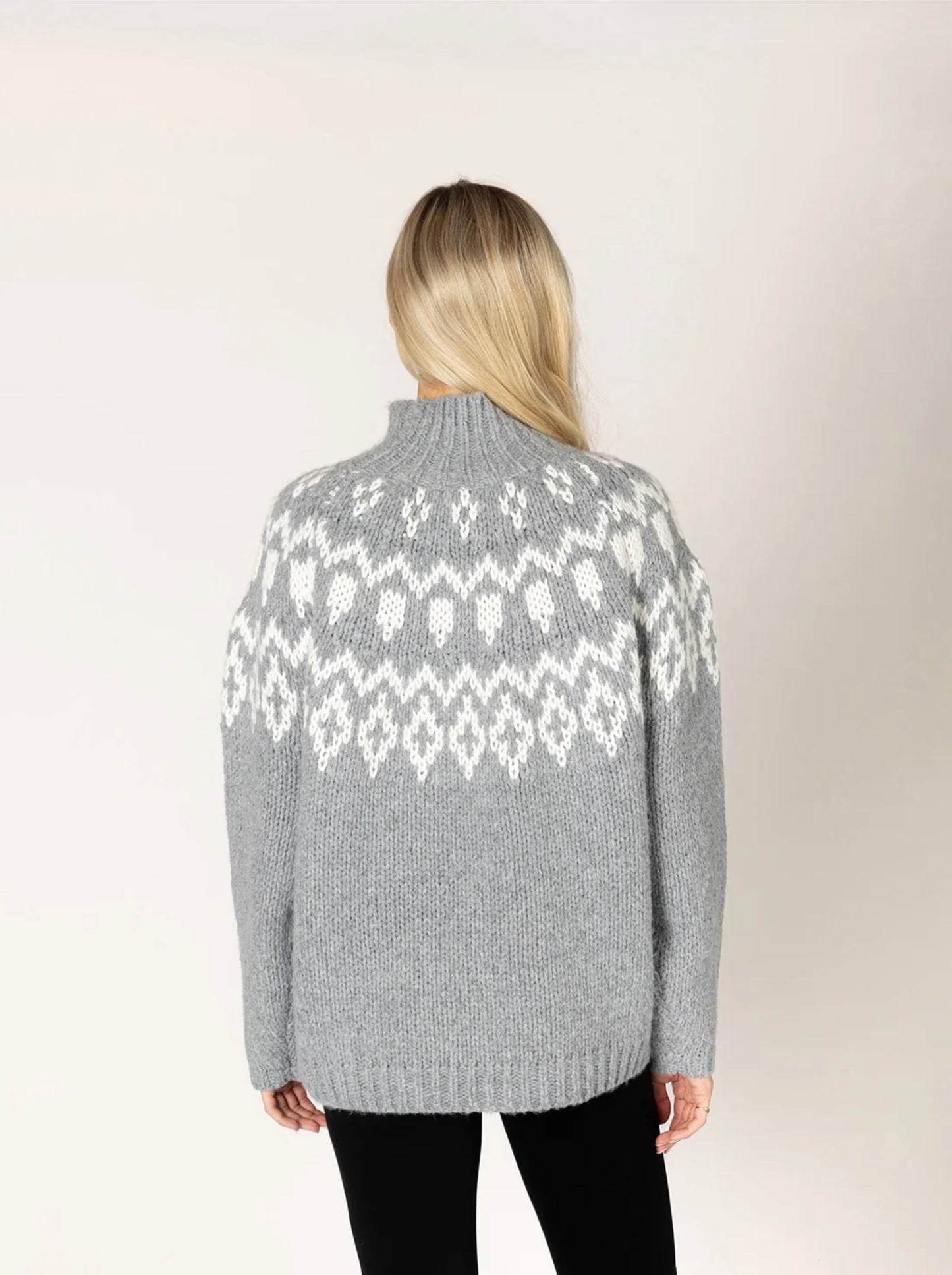 Lyla & Luxe Aggie Mock Neck Sweater Snow