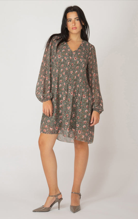 Dex Pleated Floral Dress