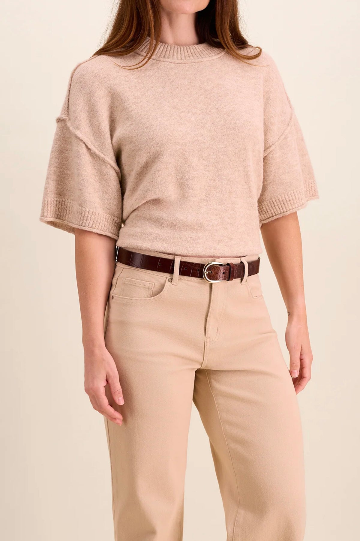 Tribal Harper Leather Belt Croc/Gold