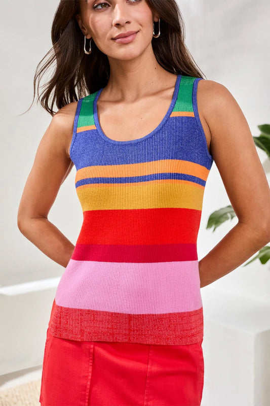 Tribal U-Neck Colourblock Sweater Tank