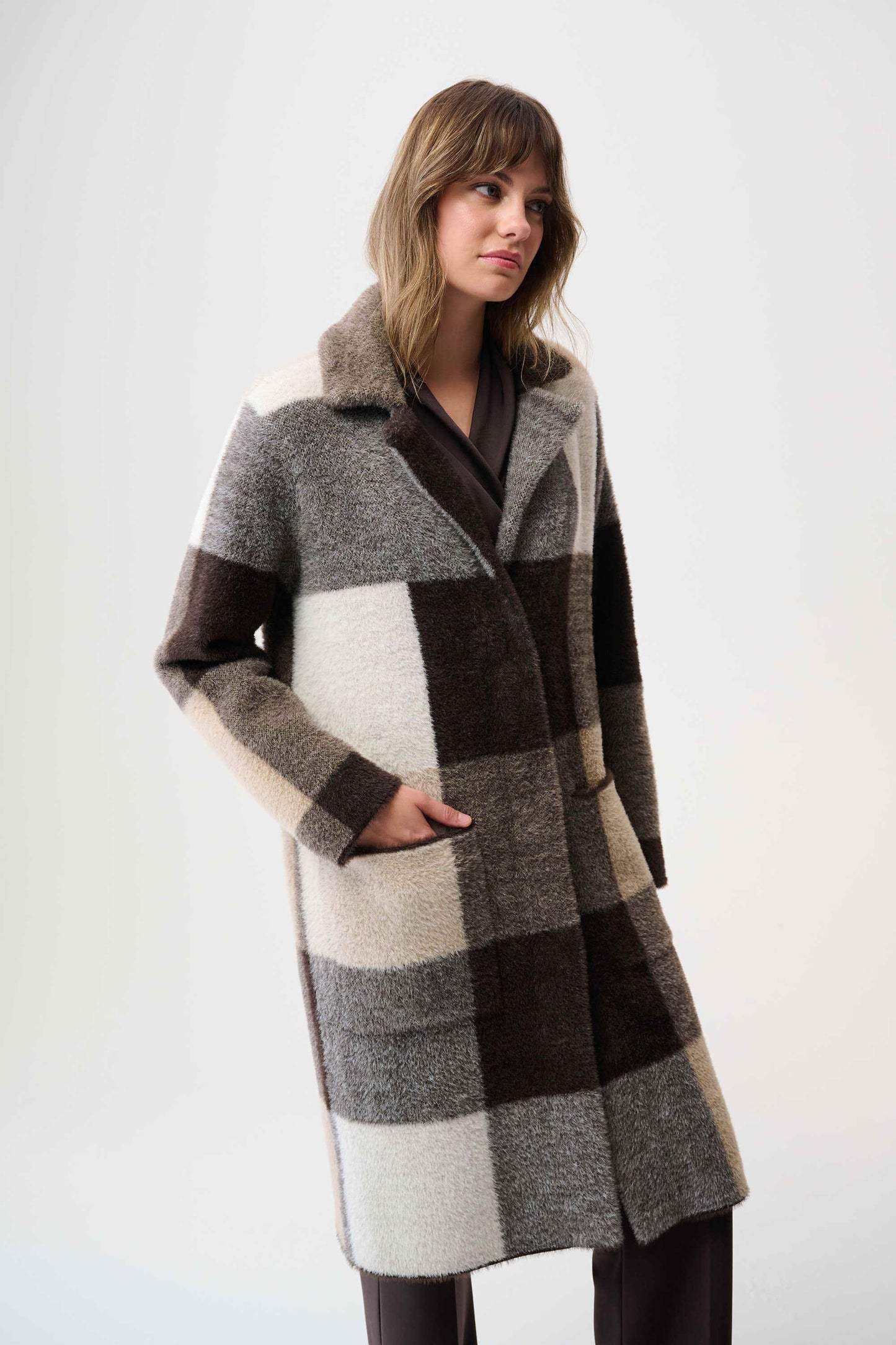 Feather Yarn Abstract Print Sweater Coat
254975